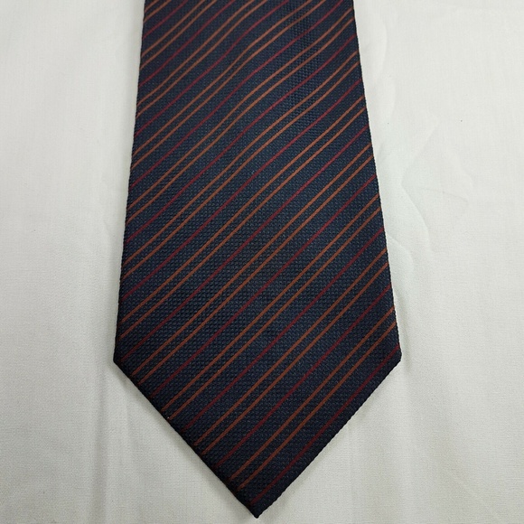 Massimo Bizzocchi Maroon Striped High Quality Tie - Picture 2 of 3